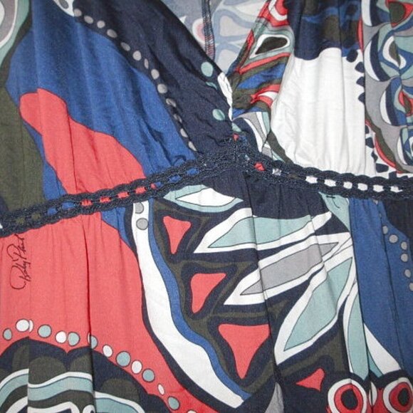 Y2K Vintage BABY PHAT Tunic DRESS Juniors Size M DEEP V 3/4 Sleeves CROCHET Mini - Picture 4 of 11